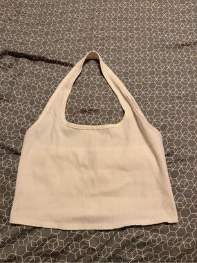 Wild Fable White Backless Crop Tank Top